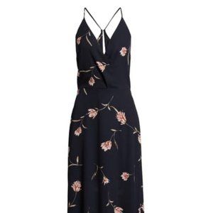 Lush Navy Floral Surplice Maxi Dress - S